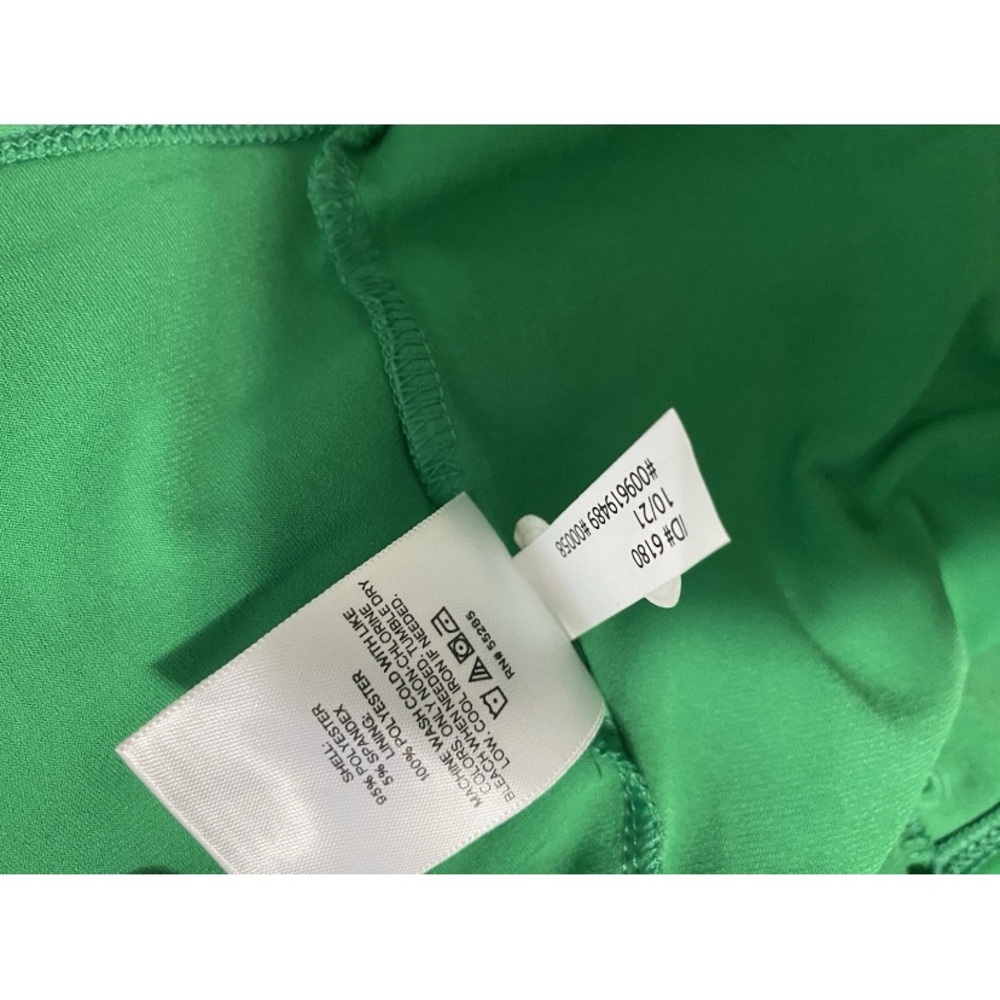 EXPRESS medium GREEN V NECK BALLOON SLEEVE STRETCH ONE PIECE BODYSUIT - Picture 6 of 6
